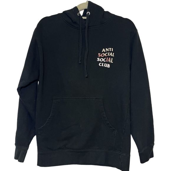 Anti Social Social Club Hoodie Black Camo Lettering - Picture 8 of 8